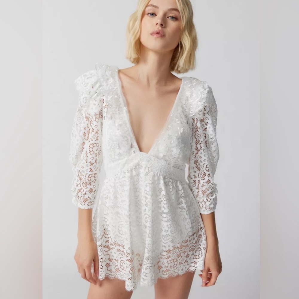 For Love & Lemons Santo Lace Romper